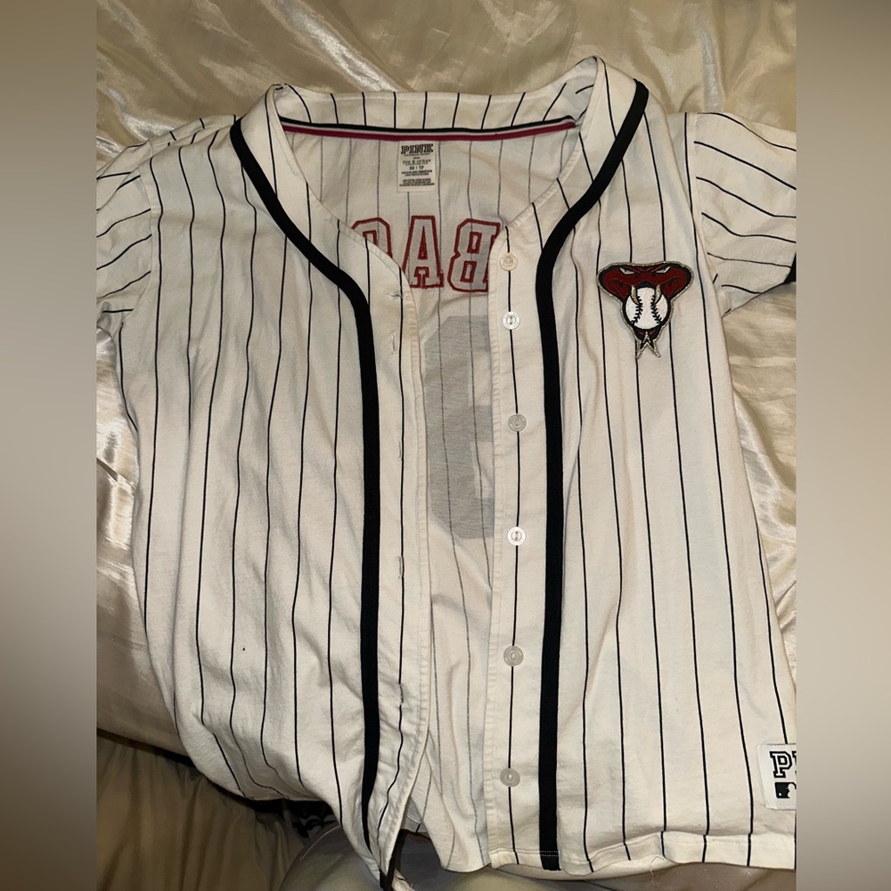 Victoria’s Secret PINK XS MLB Arizona Diamondbacks Pinstripe Cotton Jersey